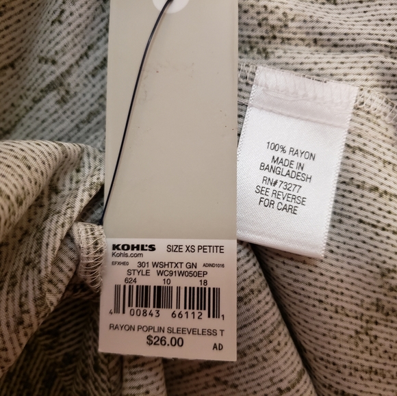 NWT Croft and Barrow Sleeveless Top - Picture 7 of 8